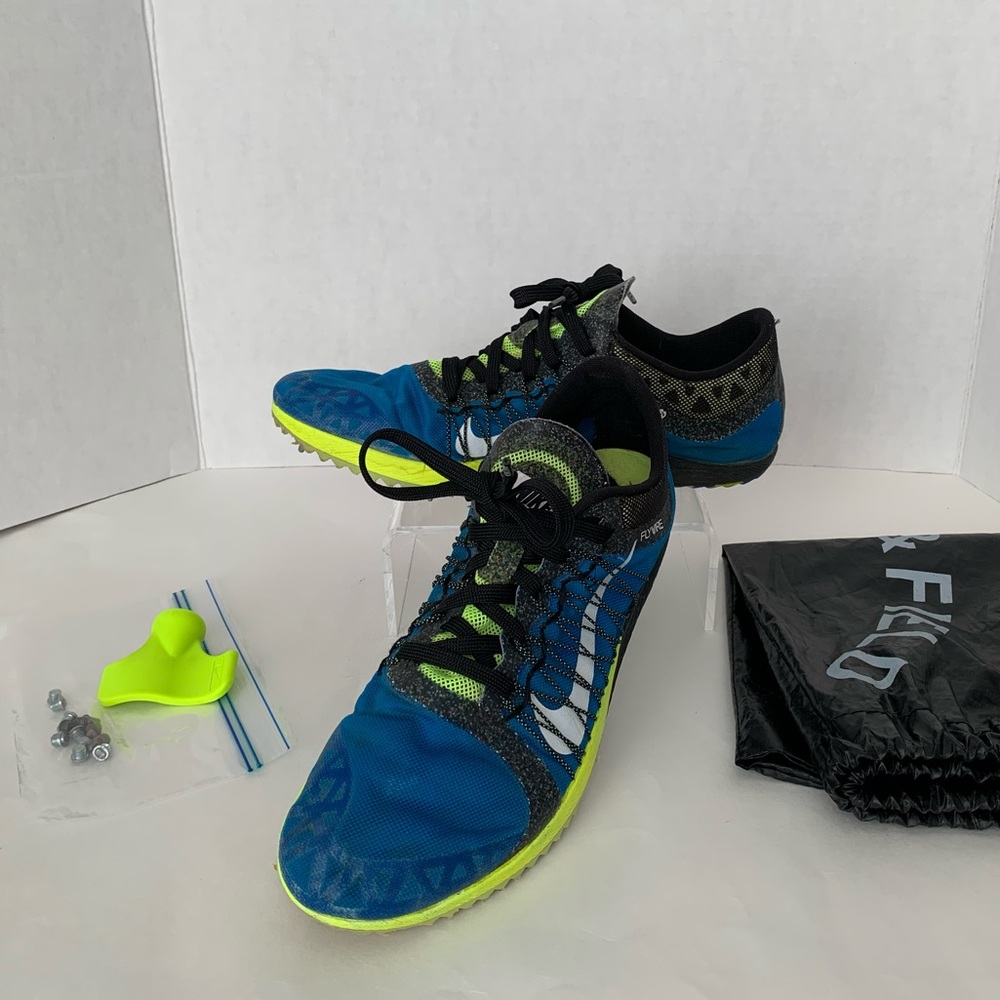 Nike Victory Flywire Spikes Men 8.5 XC Track Field Racer Shoes Wrench Bag 4 PCS